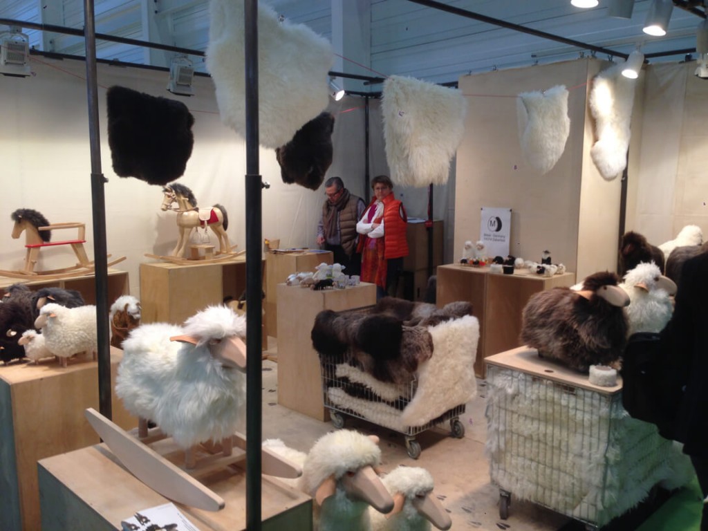 sheep stand at spielwarrenmesse