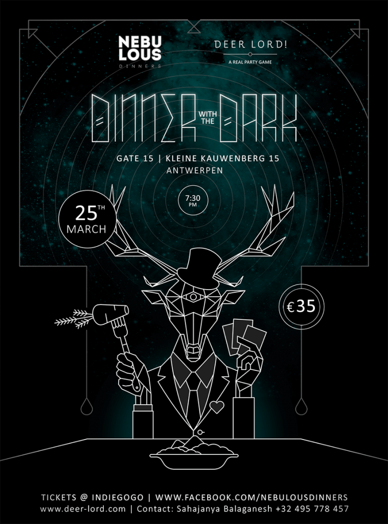 deer lord dinner with the dark poster nebulous dinners charity indiegogo